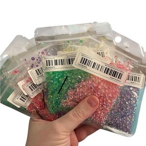 Assorted Colorful Craft Rhinestones 10 bags Mix Sizes